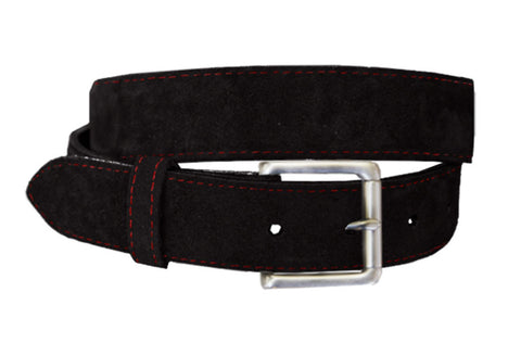 Classic Black Suede with Red Stitching | David W.